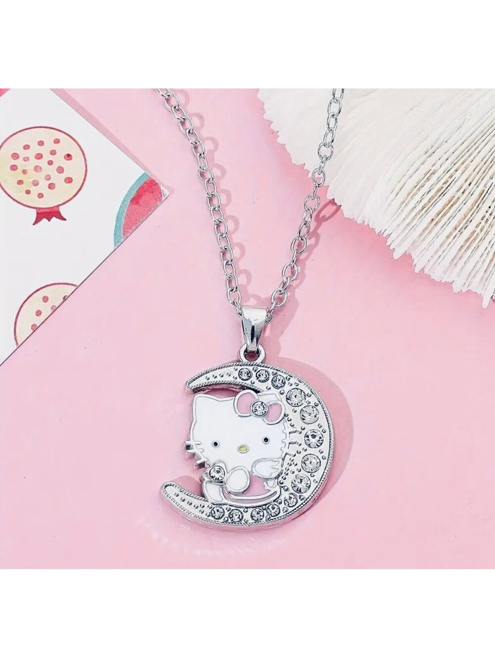 New - Hello Kitty Moon Pendant Necklace